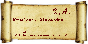 Kovalcsik Alexandra névjegykártya