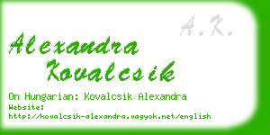 alexandra kovalcsik business card